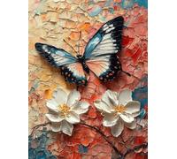 Peinture Numero Adulte Papillon Peinture Numero Fleurs Paint by Numbers for Adults avec 3 Pinceaux et Acryliques DIY Activité Manuelle Adulte pour Decoration Maison, Cadeau Femme 30x40cm -zjn2507J3
