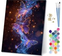 Peinture Numero Adulte Papillon, Peinture Numero PsychéDéLique, DIY Activité Manuelle Adulte, Paint by Numbers for Adults Kits avec Pinceaux et Peintures, Pour Décoration Maison 100x135cm 9-1887