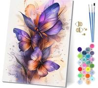 Peinture Numero Adulte Papillon, Peinture Numero PsychéDéLique, DIY Activité Manuelle Adulte, Paint by Numbers for Adults Kits avec Pinceaux et Peintures, Pour Décoration Maison 100x135cm 8-1463