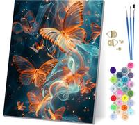 Peinture Numero Adulte Papillon, Peinture Numero PsychéDéLique, DIY Activité Manuelle Adulte, Paint by Numbers for Adults Kits avec Pinceaux et Peintures, Pour Décoration Maison Cadeau 50x65cm U-4819