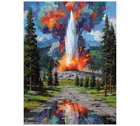 Peinture Numero Adulte Parc national de Yellowstone Loisirs CréAtifs Adultes avec Kit Pinceaux Peinture Acrylique et Toile a Peindre 60 x 80 cm Paysage Paint by Numbers for Adults, Cadeau 8YH-1020