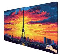 Peinture Numero Adulte Paris 150x60cm Peinture par Numero Adulte Paysage Paint by Numbers for Adults Cheerful Painting DIY Acrylique Tableau a Peindre Tableau Decoration Murale Cadeau Femme F-18