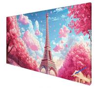 Peinture Numero Adulte Paris 150x60cm Peinture par Numero Adulte Paysage Paint by Numbers for Adults Cheerful Painting DIY Acrylique Tableau a Peindre Tableau Decoration Murale Cadeau Femme E-31