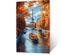 Peinture Numero Adulte Paris Activité Manuelle Adulte avec Couleur Canvas Ville, Toile Peinture Numero Enfant 70 x 95 cm, Bricolage Paint by Numbers for Adults,Decoration Murale Cadeau Femme YH2F-0118