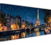 Peinture Numero Adulte Paris Peinture par Numero Enfant Tour Eiffel,DIY Adulte Loisirs Créatifs Peintures à l'huile Kits avec Cadre Acryliques Peintures et Pinceaux pour Femme Cadeaux 30x60cm LE-162