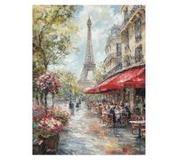 Peinture Numero Adulte Paris, Toile Peinture Numero Enfant Débutants Tour Eiffel, Canevas Kit Complet Adulte 135x100 CM Avec Pinceaux et Acrylique, DIY Paint by Numbers pour Decoration Murale LSJ-3304