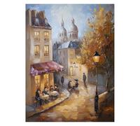 Peinture Numero Adulte Paris, Toile Peinture Numero Enfant Débutants Ville, Canevas Kit Complet Adulte 70 x 50CM Avec Pinceaux et Acrylique,DIY Paint by Numbers pour Tableau Decoration Murale LSJ-1761
