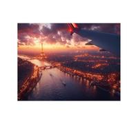 Peinture Numero Adulte Paris Toile Peinture par Numero Enfant Débutant avec Couleur Toile Avion 30x40 cm Loisirs Créatifs Adultes Paint by Numbers pour Tableau Decoration Murale Cadeau Femme LZYH-6932