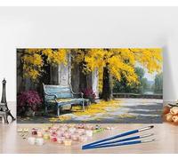 Peinture Numero Adulte Patio Peinture Numero Enfant Fleur Painting by Numbers, DIY Loisir Creatif Adulte Couleur Canevas Travaux Manuels, Décoration Murale Cadeau Femme Sans Cadre 30X60cm 3-1F19