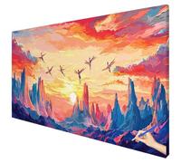 Peinture Numero Adulte Paysage 100x40cm Peinture par Numero Adulte Coucher Soleil Paint by Numbers for Adults Cheerful Painting DIY Acrylique Tableau a Peindre Tableau Decoration Murale Cadeau E-65