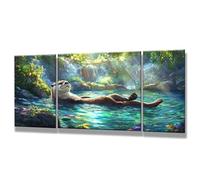 Peinture Numero Adulte Paysage, 3 Pièces Numero D'art pour Débutants 70x140cm, DIY Loutre Paint by Numbers avec Pinceaux et Peintures Acryliques, Kit de Peinture pour Tableau Decoration Murale 0q-165