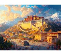 Peinture Numero Adulte Paysage, Architecture Peinture par Numero Adultes avec 3 Pinceaux et Pigment Acrylique, DIY Loisirs Créatifs Activité Manuelle Adulte, Decoration Maison Cadeau, 50x70 cm-#9k