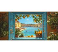 Peinture Numero Adulte Paysage de bord de mer, DIY Peinture Acrylique pour Débutants, Loisirs Créatifs Adultes Activité Manuelle, Peinture par Décoration Murale et Cadeaux Pour La Maison 50x100cm a204