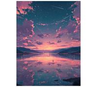 Peinture Numero Adulte Paysage Loisirs CréAtifs Adultes avec Kit Pinceaux Peinture Acrylique et Toile a Peindre 30 x 40cm Nuage Paint by Numbers for Adults pour Decoration Murale Cadeau Femme 8YH-5833