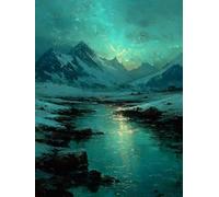 Peinture Numero Adulte Paysage, Montagne EnneigéE Peinture Numero Enfant, DIY Loisirs Créatifs Adultes Kits, Paint by Numbers Kit avec Pinceaux et Pigment Acryliques, Decoration Murale, 60x90cm 2-1838
