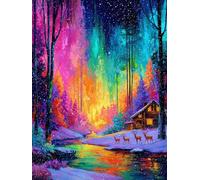 Peinture Numero Adulte Paysage Paint by Numbers 80x110cm Coloriage Adulte Numéroté Hiver DIY Kit Creatif Adultes Peinture Toile avec Peintures Acrylique pour Décoration Maison Cadeau, Sans Cadree S-20