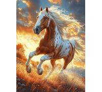 Peinture Numero Adulte Paysage Peinture Numero Enfant, Activité Manuelle Adulte Paint By Numbers Cheval DIY Creatif Toile Peintures à L'huile pour Décoration Murale Cadeau 90x120cm Sans Cadre S-289