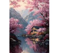 Peinture Numero Adulte Paysage Peinture Numero Enfant, Activité Manuelle Adulte Paint By Numbers Montagne DIY Creatif Toile Peintures à L'huile pour Décoration Murale Cadeau 90x120cm Sans Cadre S-279