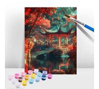 Peinture Numero Adulte Paysage, Peinture Numero Enfant Architecture, Tableau a Peindre Kit avec Acrylique et Pinceaux, DIY Activite Manuelle Adulte et Débutants, Décoration de Maison 50x70cm T-89