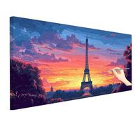 Peinture Numero Adulte Paysage Peinture Numero Enfant Paris 120x50cm Paint by Numbers Activité Manuelle Adulte Kits, Cheerful Painting Tableau a Peindre Cadeau Femme Tableau Decoration Murale Z-43