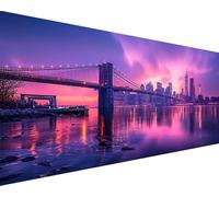 Peinture Numero Adulte Paysage Peinture Numero Pont du Golden Gate Paint by Numbers avec Pinceaux Peintures Acryliques Toile Coloree Kits Loisirs Créatifs Adultes, Decoration Chambre 100x200cm m5-533