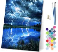 Peinture Numero Adulte Paysage Peinture Numero sur Toile, DIY Loisirs Créatifs Adultes Nuage, Canevas kit Complet Adulte avec Pinceaux, Tableau Decoration Murale, Cadeau Femme 100x130cm 8-6975