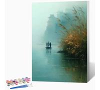 Peinture Numero Adulte Paysage Peinture Par Numero Adulte Arts Martiaux,DIY Enfant Activité Manuelle Kit Creatif 40x60cm, Kit Coloriage Avec PigmentéE Et Pinceaux, Decoration (Sans Cadre) -LKF0741UU