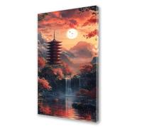 Peinture Numero Adulte Paysage Peinture par Numero Enfant Japon,DIY Adulte Loisirs Créatifs Toile Peintures à l'huile Kits,Acryliques Peintures et Pinceaux,Débutants et Femme Cadeaux 50x100 cm L296