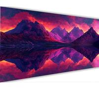 Peinture Numero Adulte Paysage Peinture par Numero Enfant Montagne,DIY Adulte Loisirs Créatifs Peintures à l'huile Kits avec Cadre Acryliques Peintures et Pinceaux pour Femme Cadeaux 50x100cm LE-407