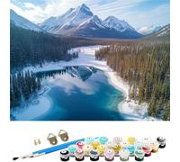 Peinture Numero Adulte paysage Peinture par Numero Enfant Montagne Peinture au Numéro,DIY Creatif Adulte Toile Peinture à l'huile Kits,Acryliques et Pinceaux,Débutants et Femme Cadeaux 30x20cm M-1010