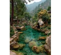 Peinture Numero Adulte Paysage, Planter Peinture Numero Enfant Kits, DIY Loisirs Créatifs Adultes Débutants avec Pinceaux et Pigment Acryliques, Cadeau Femme, Tableau Decoration Murale, 60x90cm 1-1177