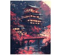 Peinture Numero Adulte Paysage Toile Peinture Numero Enfant Architecture japonaise, Kit Creatif Activité Manuelle Adulte 100x135 CM, Acrylique Paint by Numbers for Adults pour Cadeau Femme 8YH-3969