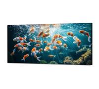 Peinture Numero Adulte, Peinture par Numéro Adulte Poisson Peinture Numero Enfant, Peinture Numero Mer Numero d'art Débutants avec Peintures et Pinceaux, Décoration Murale 30x60cm Sans Cadre XH-881