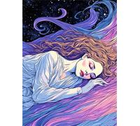 Peinture Numero Adulte, Peinture par Numero Adultes, Peinture par Numero d'art avec Pinceaux Acryliques Bricolage Peintures Kits pour la Décoration 25x35cm, Belle au bois dormant abstraite s-1706