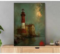 Peinture Numero Adulte Phare, Peinture Par Numero Adultes Architecture, DIY Kit Creatif Paint by Numbers Avec Pinceaux et Acryliques pour Decoration Maison Murale, Cadeau 20x30cm Avec Cadre Lf8-4778