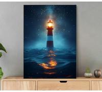 Peinture Numero Adulte, Phare Peinture Par Numero Avec Cadre, DIY Loisirs Créatifs Adultes Océano Paint by Numbers Avec Acrylique et Pinceaux pour Decoration Maison Murale, Cadeau 60x80cm Lf8-4791