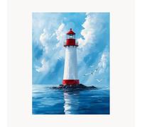 Peinture Numero Adulte Phare Toile Peinture par Numero Enfant Débutant avec Couleur Toile Nuage 95x70 cm Loisirs Créatifs Adultes Paint by Numbers pour Decoration Murale Salon Cadeau Femme FYH-8832