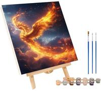 Peinture Numero Adulte PhéNix Peinture Numero Flamme, DIY Canevas Kit Complet Adulte, Loisirs Créatifs Adultes, Paint by Numbers Kit avec Pinceaux, Décoration Maison, Cadeau Femme 60x80cm 8-5776