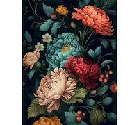 Peinture Numero Adulte,Pivoines Acryliques Peinture par Numéros pour Adultes,Fleurs Débutants Enfants Peinture a Numero Adulte Peinture avec Pinceaux Sans cadre 20x30cm