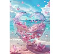 Peinture Numero Adulte Plage Coloriage Par Numero Adulte et Enfant DIY Océan Creatif Toile Paint by Numbers Kits Peinture Numéro d'art Acrylique Manuelle Activité, Décoration de Chambre 60x80cm R0-782