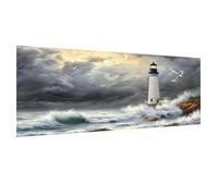 Peinture Numero Adulte plage Kits de Peinture au Numéro avec Peintures et Pinceaux, Activite Manuelle Adulte Enfants Débutants Facile sur Toile 60x120cm, Décoration de Maison, Sans Cadre phare 02w-232