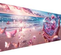 Peinture Numero Adulte Plage Peinture Numero Fleur Paint by Numbers avec Pinceaux Peintures Acryliques Toile Coloree Kits Loisirs Créatifs Adultes, Decoration Chambre, Cadeau Femme 100x200cm q5-31M