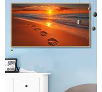 Peinture Numero Adulte Plage, Peinture par Numero Adulte Grande taille XXL 100x200 Complet Kit Bricolage Loisirs Créatifs Adultes Débutant avec Pinceaux, Décoration Halloween Coucher De Soleil Q6-59