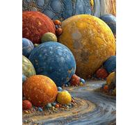 Peinture Numero Adulte PlanèTe, DIY Peinture par Numero pour Decoration Maison, Activite Manuelle Adulte Débutants, Couleur Paint by Numbers Kits avec Pinceaux et Pigment Acryliques, 60x90cm F-5524