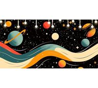 Peinture Numero Adulte Planète Peinture Numero Enfant Vague DIY Kits de Peinture au Numéro 60X168cm avec Pinceaux et Acryliques, Sans Cadre, Activité Manuelle Adulte, Décoration Halloween L6-1633