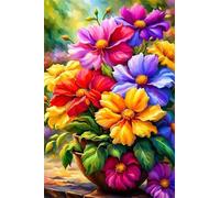 Peinture Numero Adulte,Plante à fleurs colorées DIY Kits de Peinture au Numéro,Acrylique Peinture par Numéros avec Pinceaux Peinture Paint by Numbers pour Décor Maison et Cadeau avec cadre,40x50cm