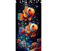 Peinture Numero Adulte Poisson DIY Peinture par Numero Adulte Mer Tableau a Peindre Acrylique pour Adultes Débutants, Sans Cadre 60X120cm avec Peintures et Pinceaux, Décoration Murale Salon W6-71