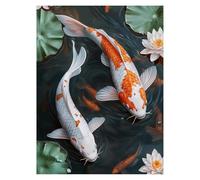 Peinture Numero Adulte Poisson, Toile Peinture Numero Enfant Débutants Fleur, Canevas Kit Complet Adulte 80 x 60 Cm Avec Pinceaux et Acrylique, DIY Paint by Numbers pour Decoration Murale LSJ-3344
