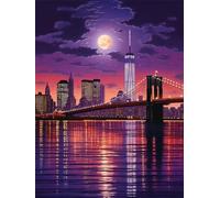 Peinture Numero Adulte Pont de La Ville Architecture, Kits de Peinture au Numéro pour Débutants, Peinture par Numero Adulte 80x120 cm, Peinture Numero Avec Peintures et Pinceaux (Sans Cadre) -YH1292