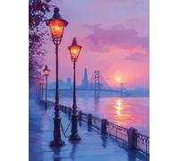 Peinture Numero Adulte Pont du Golden Gate Peinture Numero Paysage Paint by Numbers for Adults avec Pinceaux et Acryliques DIY Activité Manuelle Adulte pour Decoration Maison 70x95cm -zjn2507R5